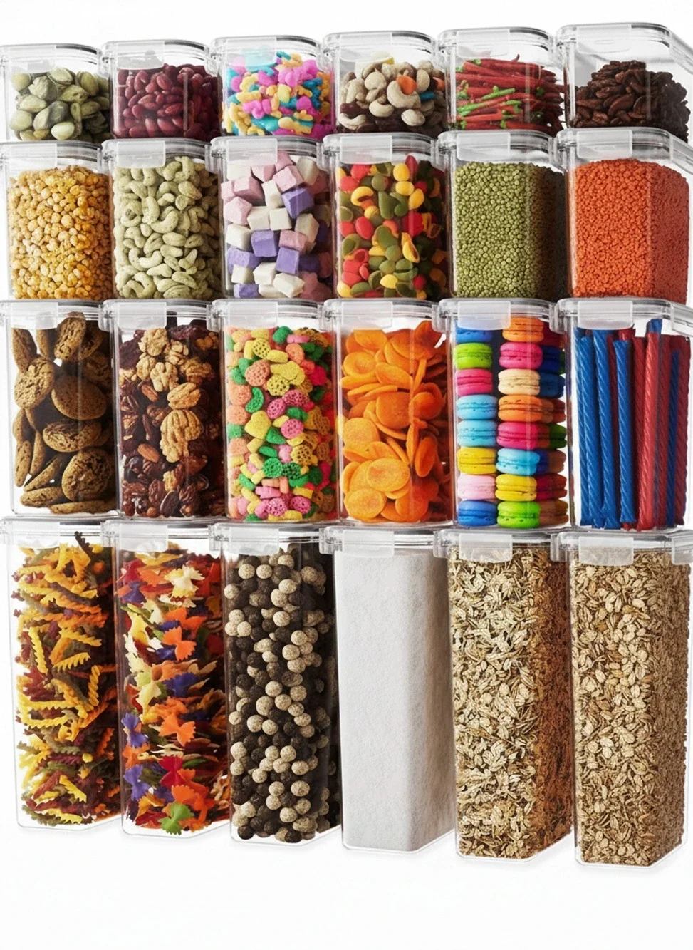 Six 2.0L Airtight Food Storage BPA Free Plastic Containers